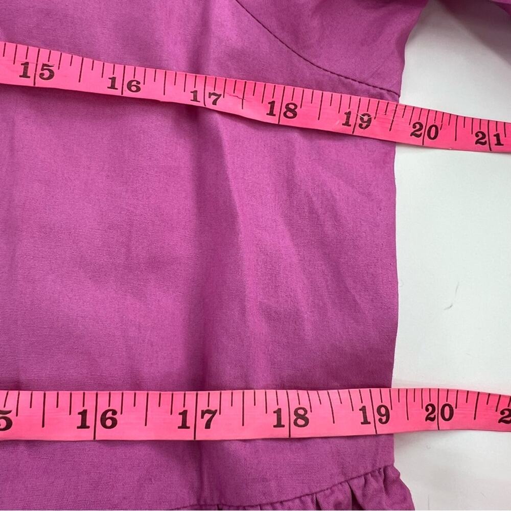 Anthropologie Amadi Puff Sleeve midi tiered Dress purple Sz M - Picture 5 of 7